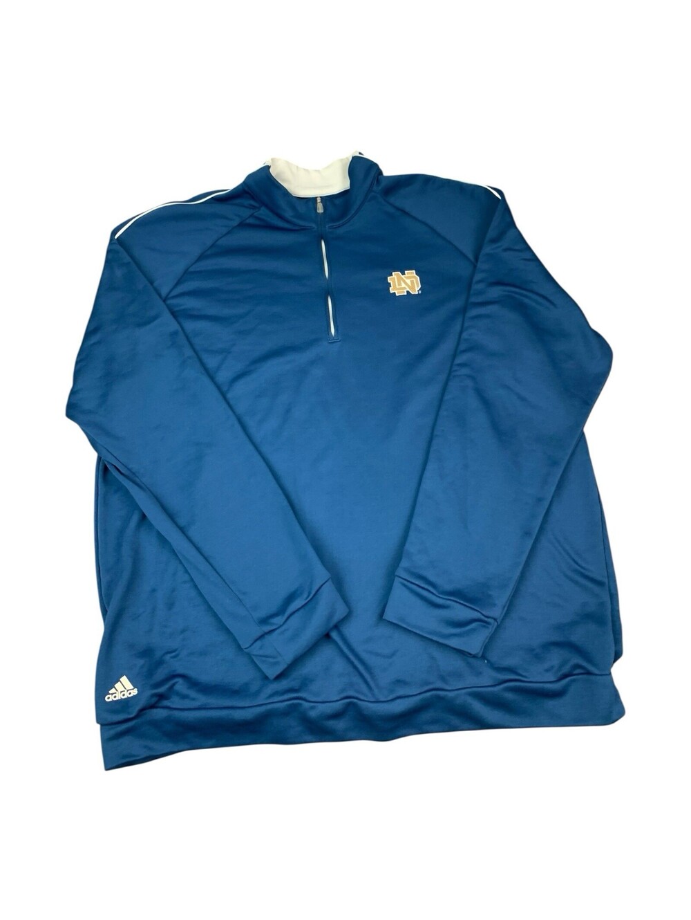 Notre Dame Fighting Irish 1/4 Zip Pullover, Adidas, Blue, Wicking, Men’s Size XL